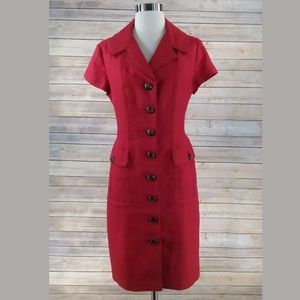 Talbots Linen Red Dress